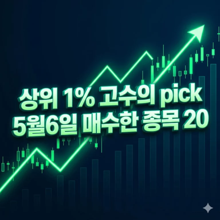 상위 1% 고수의 pick 5월6일 매수한 종목 20 총정리 (삼성전자 26만 돌파 이유, 주식담보대출 금리 비교)