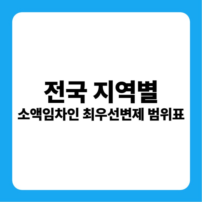 내 보증금 경매에서도 지킨다 – 아파트 주택 소액임차인 최우선변제금 지역별 기준 총정리