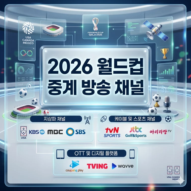 2026 월드컵 중계 방송 채널 대한민국 무료 시청 방법 완벽 안내