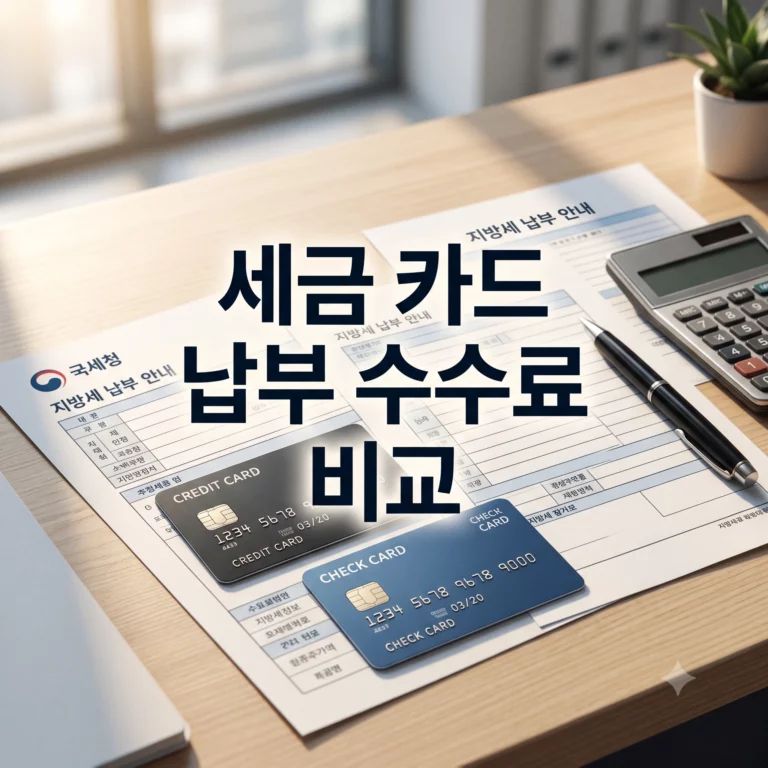 세금 카드 납부, 신용카드 vs 체크카드 수수료 완벽 비교 (2026)