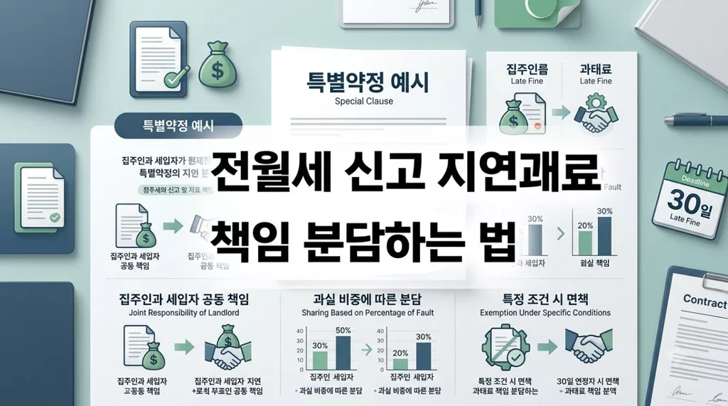 전세 계약 특약 문구 작성법, 전월세 신고 지연 과태료 책임 분담하는 법