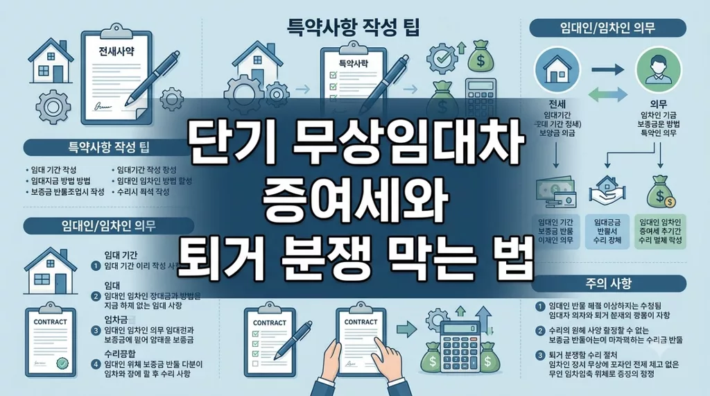 전세 계약 특약 문구 작성법, 단기 무상임대차 증여세와 퇴거 분쟁 막는 법