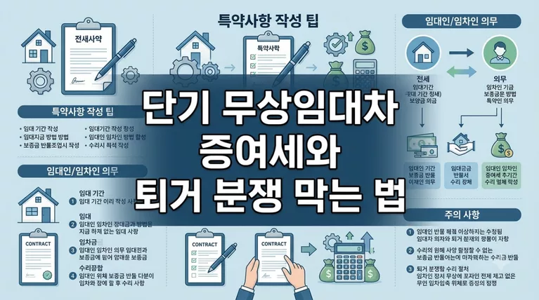 전세 계약 특약 문구 작성법, 단기 무상임대차 증여세와 퇴거 분쟁 막는 법