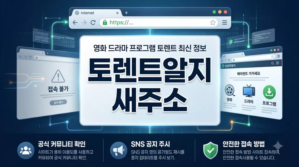 토렌트알지 영화 드라마 프로그램 토렌트 새주소 (torrentrj265.com) 접속 차단 해결 및 대체 주소