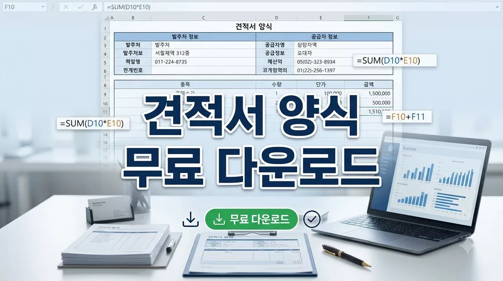 견적서 양식 무료 다운로드 및 파일별 필수 기재 항목 총정리