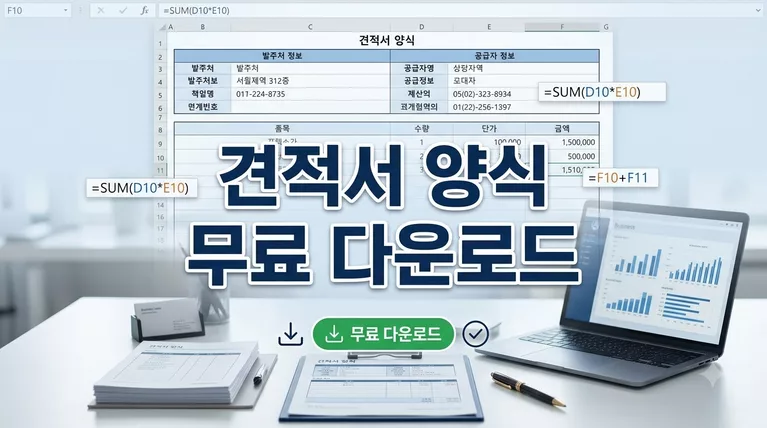 견적서 양식 무료 다운로드 및 파일별 필수 기재 항목 총정리