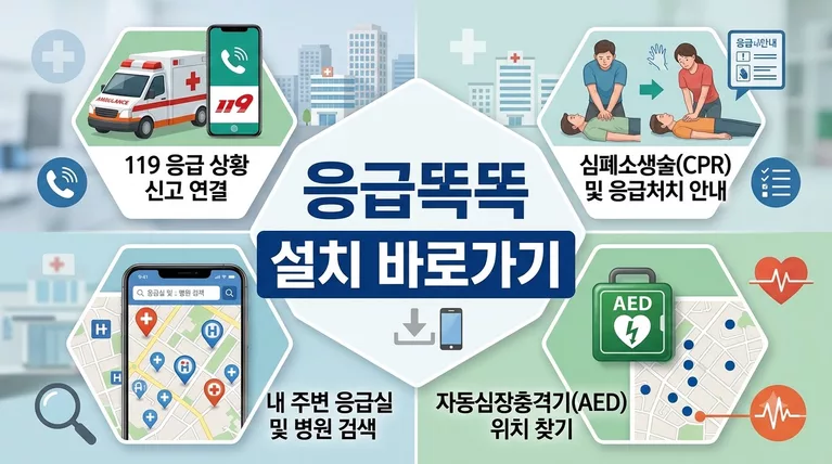 응급똑똑 설치 바로가기 및 응급실 실시간 병원 찾기 완벽 가이드