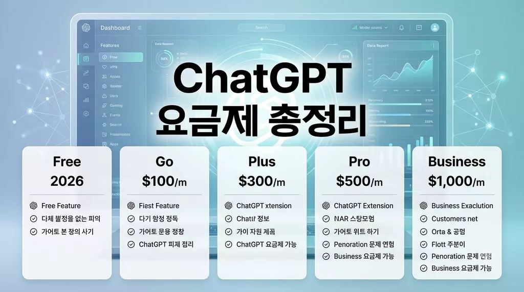 2026 ChatGPT 요금제 총정리｜무료·Go·Plus·Pro 가격과 기능 차이 완벽 비교