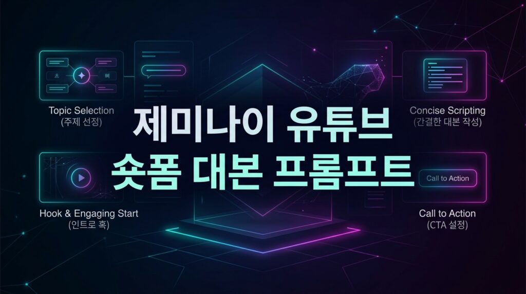 제미나이 숏폼 대본 프롬프트 작성법 5가지: 뻔한 광고 피하고 터지는 바이럴 대본 복제 노하우
